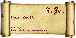 Hein Zsolt névjegykártya